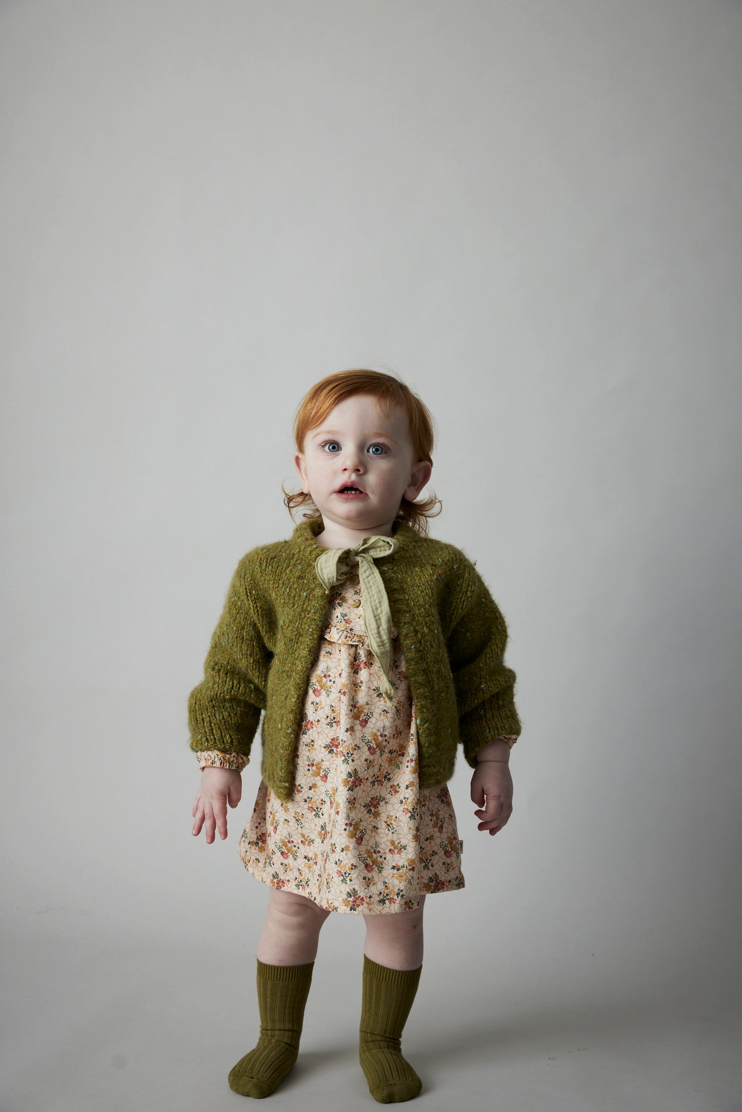 Andrea Flecked Baby Tricot Cardigan