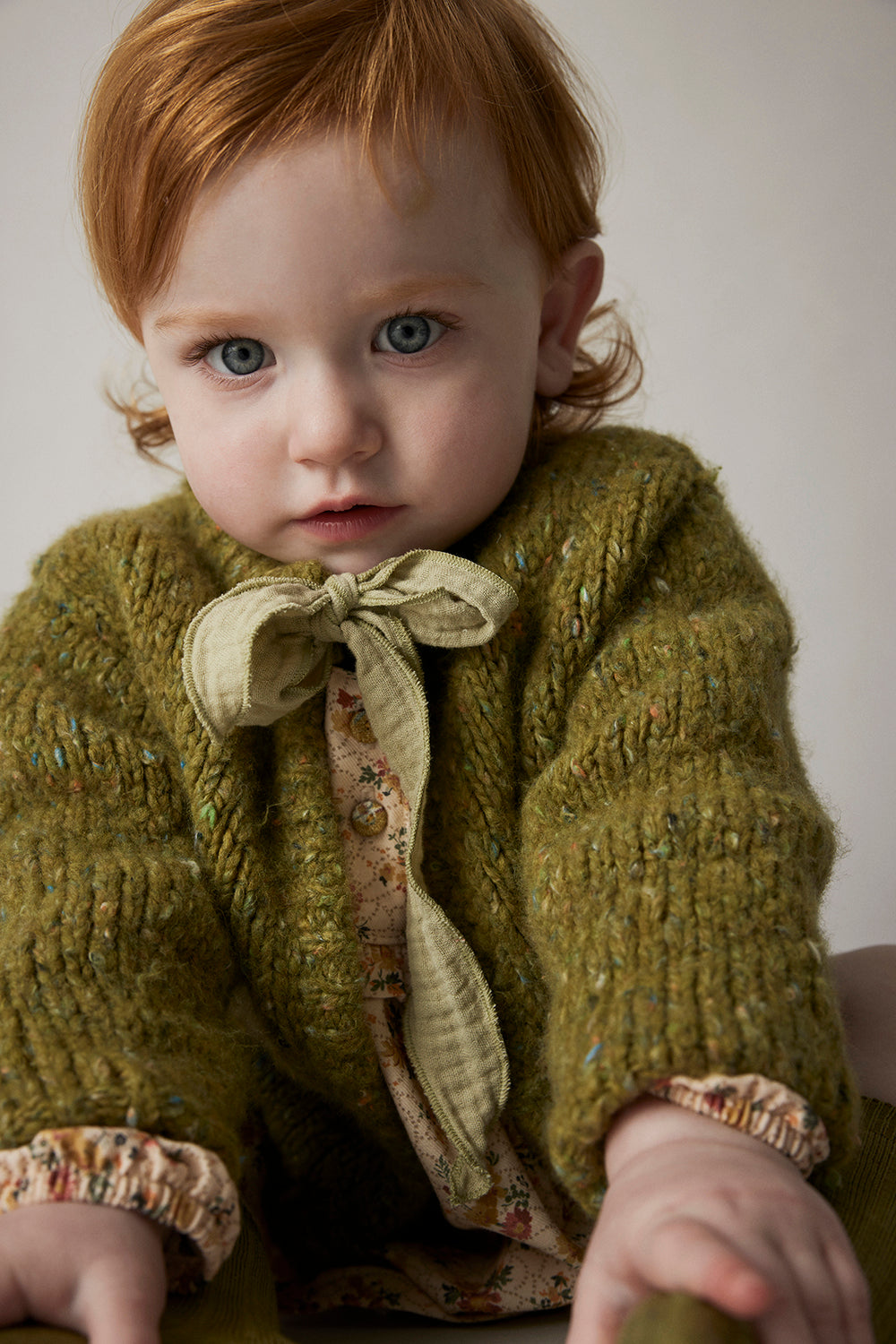 Andrea Flecked Baby Tricot Cardigan