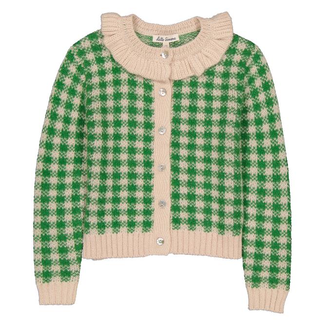 Sara Cardigan Gingham Green