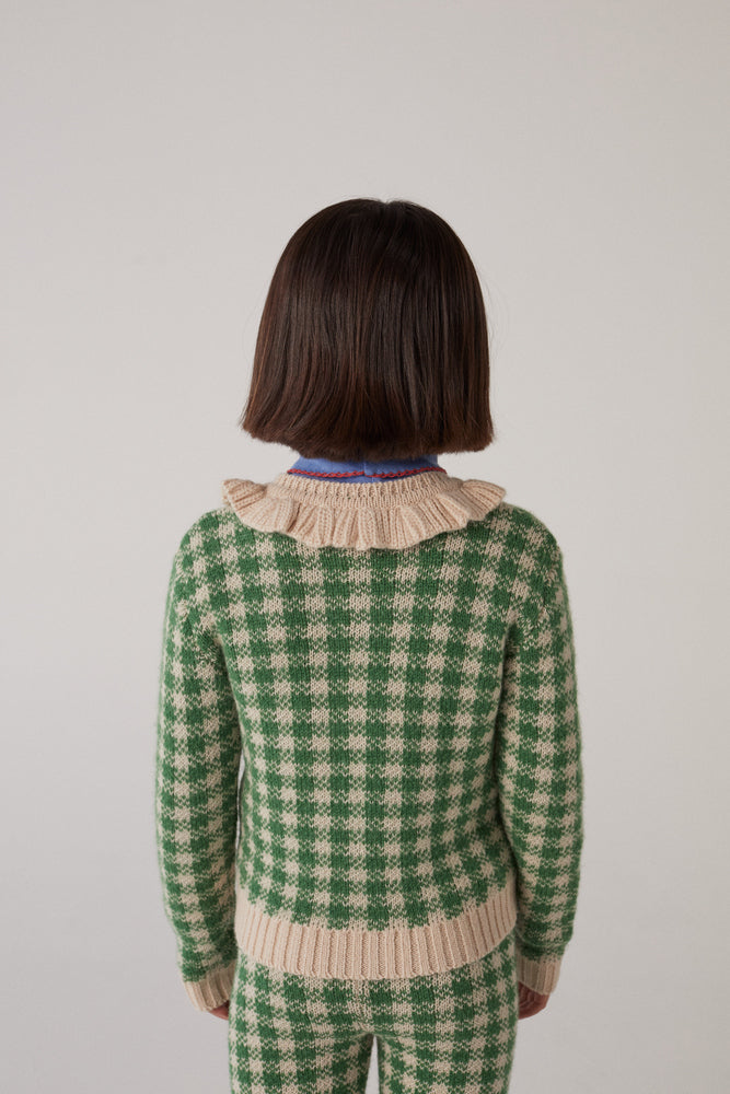 Sara Cardigan Gingham Green