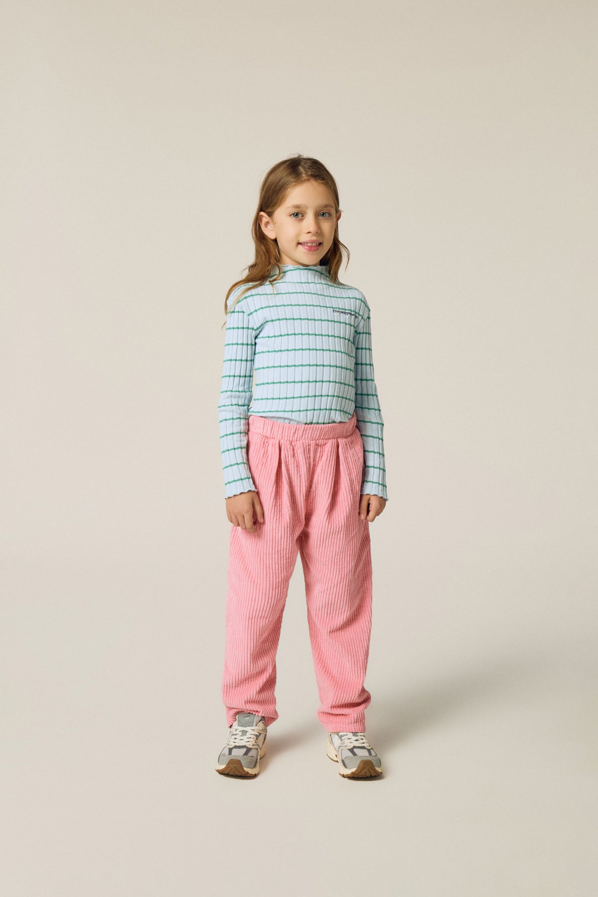 Light Blue Striped Contrast Tshirt