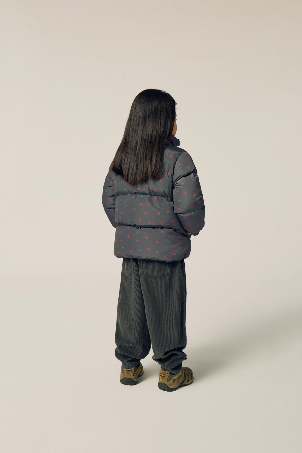 Flowers Grey Puffer Jacket